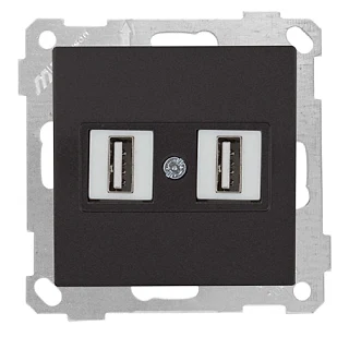 Mutlusan 2100 456 0184 Mek+Tuş Data Prizi 2*USB Siyah