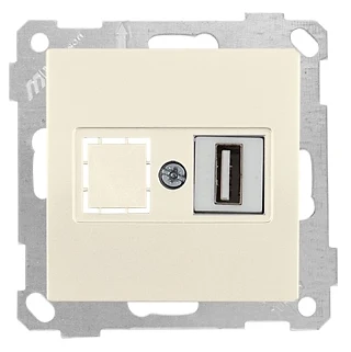 Mutlusan 2100 455 0102 Mek+Tuş Data Prizi 1*USB Krem