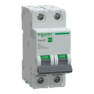 Schneider Electric EZ9F57202 Otomatik Sigorta, Easy9 Pro, 6kA, C-Eğrisi, 2-Kutup, 2A