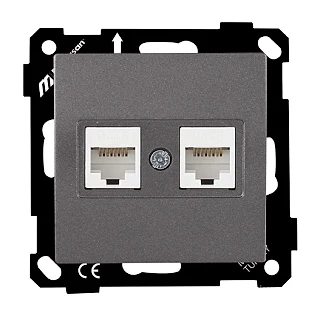 Mutlusan 2270 141 0195 EP Data Prizi 2*RJ45 CAT6 Füme