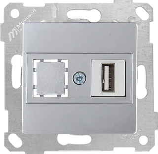 Mutlusan 2200 455 0182 Rita Mek+Tuş Data Prizi 1*USB İnox