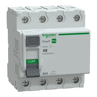 Schneider Electric EZ9R39440 Kaçak Akım Koruma Rölesi, Easy9 Pro, AC Tipi, 30mA, 4-Kutup, 40A