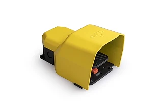 EMAS PDKS11GX21 PDK Serisi Metal Korumalı 2*(1NO+1NC) İki Kademeli Kalıcılı Tekli Sarı Plastik Pedal