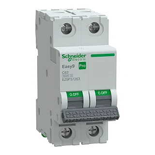 Schneider Electric EZ9F57263 Otomatik Sigorta, Easy9 Pro, 6kA, C-Eğrisi, 2-Kutup, 63A