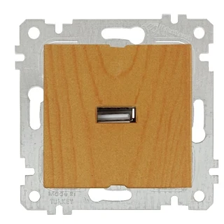Mutlusan 2200 448 0158 Rita Mek+Tuş Tekli USB Şarj Prizi Meşe