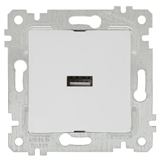 Mutlusan 2200 448 0101 Rita Mek+Tuş Tekli USB Şarj Prizi Beyaz
