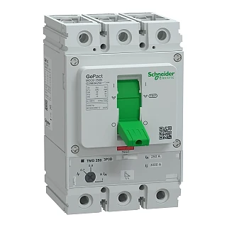 Schneider Electric G25B3A250 Kompakt şalter, GoPact MCCB 250, 3 kutuplu, 25 kA (415 V AC), 250 A, TMD koruma ünitesi, ayarlı