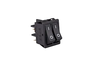 EMAS A12B5H10 30*22mm Siyah Gövde 1NO+1NO Işıksız Terminalli Köprülü (0-I) Baskılı Siyah A12 Serisi Anahtar
