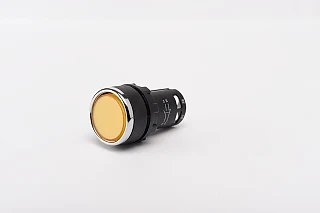 EMAS MB102DS MB Serisi Plastik 1NO+1NC Yaylı Düz Sarı 22 mm Buton