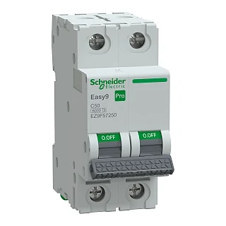 Schneider Electric EZ9F57250 Otomatik Sigorta, Easy9 Pro, 6kA, C-Eğrisi, 2-Kutup, 50A