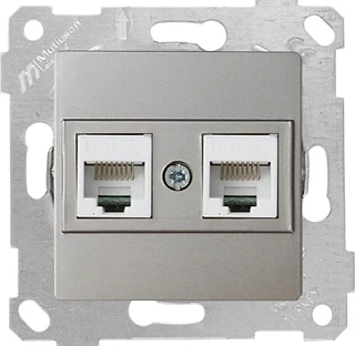 Mutlusan 2200 138 0183 Rita Mek+Tuş Data Prizi 2*RJ45 CAT5E Titanyum