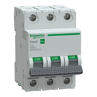 Schneider Electric EZ9F57310 Otomatik Sigorta, Easy9 Pro, 6kA, C-Eğrisi, 3-Kutup, 10A