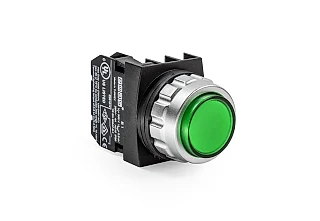 EMAS H100HY H Serisi Plastik 1NO Yaylı Çıkık Yeşil 30 mm Buton
