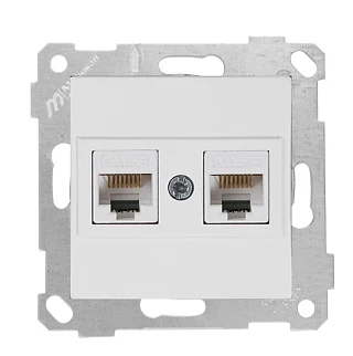 Mutlusan 2200 138 0101 Rita Mek+Tuş Data Prizi 2*RJ45 CAT5E Beyaz