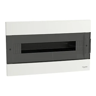 Schneider Electric EZ9EUE118 Modüler Sigorta Kutusu, Easy9 EU, Sıva-altı, 1 Sıra x 18 Modül, Siyah Şeffaf Kapak