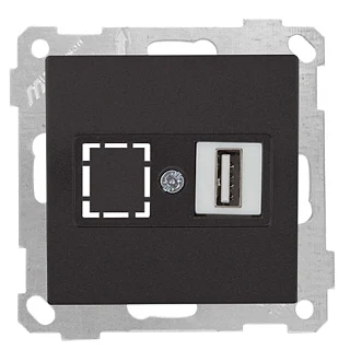Mutlusan 2100 455 0184 Mek+Tuş Data Prizi 1*USB Siyah