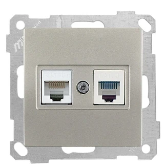 Mutlusan 2100 139 0183 Tlf+Data Priz RJ11+CAT5E Titanyum