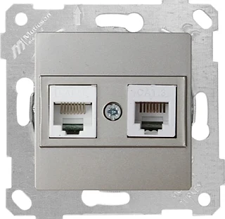 Mutlusan 2200 139 0183 Rita Mek+Tuş Tlf Data Priz RJ11 CAT5E Titanyum