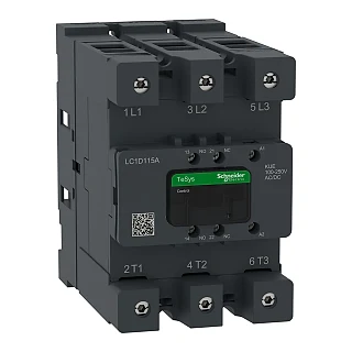 Schneider Electric LC1D115AKUE Kontaktör, Tesys Deca Advanced, 3P(3NO), AC-3/AC-3e, <=440V, 115A, 100-250V AC/DC bobin, konektör