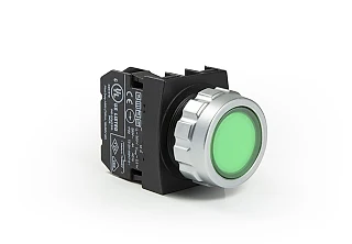 EMAS H100DY H Serisi Plastik 1NO Yaylı Düz Yeşil 30 mm Buton