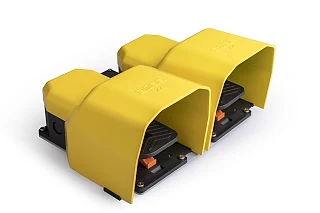 EMAS PDKA22BB11 PDK Serisi Metal Korumalı (1NO+1NC)+(1NO+1NC) Taşıma Kol Delikli Kalıcılı Çiftli Sarı Plastik Pedal