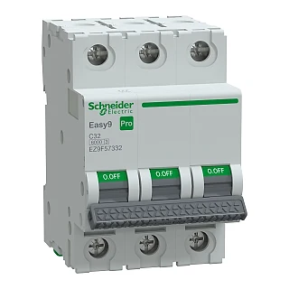 Schneider Electric EZ9F57332 Otomatik Sigorta, Easy9 Pro, 6kA, C-Eğrisi, 3-Kutup, 32A