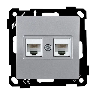 Mutlusan 2270 138 0192 EP-Data Prizi 2*RJ45 CAT5E Gümüş