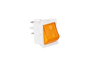 EMAS A14W1S11 30*22mm Beyaz Gövde 2NO Işıklı Terminalli (0-I) Baskılı Sarı A14 Serisi Anahtar