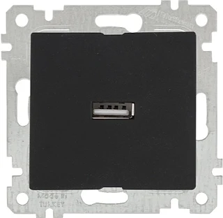 Mutlusan 2200 448 0184 Rita Mek+Tuş Tekli USB Şarj Prizi Siyah