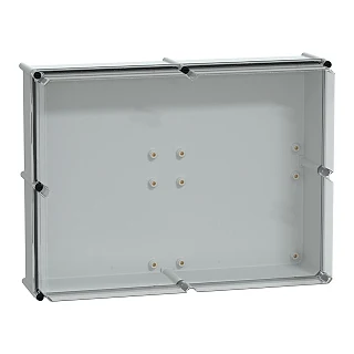 Schneider Electric NSYPLS5472AG PLS kutu, polyester arka, şeffaf PC kapak IP66 54x72x23cm