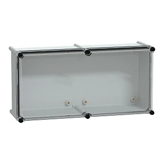 Schneider Electric NSYPLS2754G PLS kutu, polyester arka, şeffaf PC kapak IP66 27x54x18cm