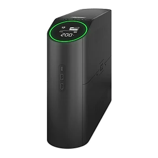 Schneider Electric BGM2200B-GR APC Back-UPS Pro, 2200VA/1320W, Tower, 230V, 4x Schuko ve 2x IEC C13 çıkışı, RGB Işıklar, Saf Sinüs Dalgası, Gece Yarısı (Siyah)