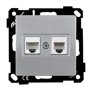 Mutlusan 2270 139 0192 EP-Tlf+Data Priz RJ11+CAT5E Gümüş