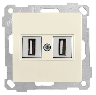 Mutlusan 2100 456 0102 Mek+Tuş Data Prizi 2*USB Krem