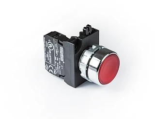 EMAS CM100DK CM Serisi Metal 1NO Yaylı Düz Kırmızı 22 mm Buton