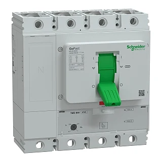 Schneider Electric G80N4TM630 Kompakt şalter, GoPact MCCB 800, 4 kutuplu, 50 kA (415 V AC), 630 A, TMD koruma ünitesi, ayarlı