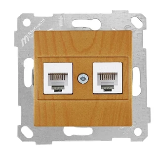 Mutlusan 2200 126 0158 Rita Mek+Tuş Telefon Prizi 2XRJ11 Meşe