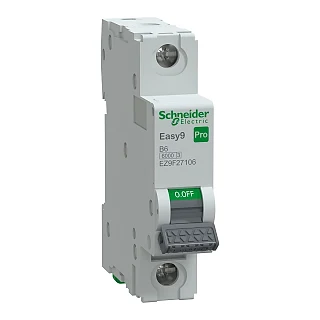 Schneider Electric EZ9F27106 Otomatik Sigorta, Easy9 Pro, 6kA, B-Eğrisi, 1-Kutup, 6A