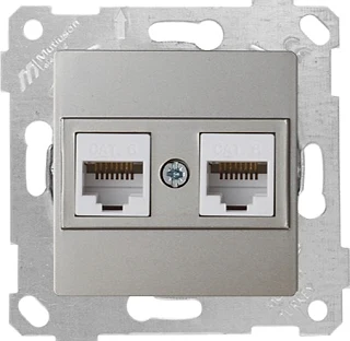 Mutlusan 2200 141 0183 Rita Mek+Tuş Data Prizi 2*RJ45 CAT6 Titanyum