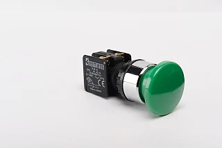 EMAS KB14MY KB Serisi Plastik 1NO+1NC Yaylı 40 mm Mantar Yeşil 22 mm Buton