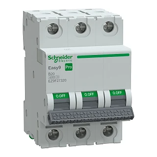Schneider Electric EZ9F27320 Otomatik Sigorta, Easy9 Pro, 6kA, B-Eğrisi, 3-Kutup, 20A