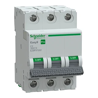 Schneider Electric EZ9F57302 Otomatik Sigorta, Easy9 Pro, 6kA, C-Eğrisi, 3-Kutup, 2A