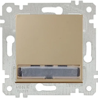 Mutlusan 2200 418 0180 Rita Mek+Tuş Işıklı Etiketli Anahtar 220V Klipsli Antik Altın