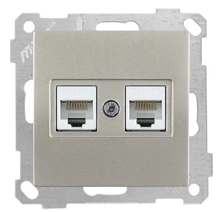 Mutlusan 2100 138 0183 Mek+Tuş Data Prizi 2*RJ45 CAT5E Titanyum