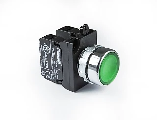 EMAS CM101DY CM Serisi Metal 2NO Yaylı Düz Yeşil 22 mm Buton