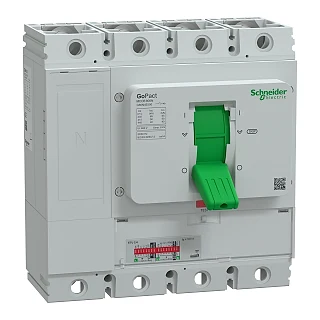 Schneider Electric G80N4E500 Kompakt şalter, GoPact MCCB 800, 4 kutuplu, 50 kA (415 V AC), 500 A, ETU koruma ünitesi, ayarlı