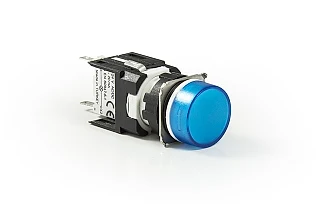 EMAS D070YXM D Serisi Plastik LED'li 12-30V AC/DC Yuvarlak Mavi 16 mm Sinyal