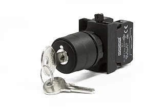EMAS CP101AA32 CP Serisi Plastik 2NO (II-0-I) 60° Anahtarlı Çift Dönüşlü 0 Pozisyonunda Anahtarı Çıkan 22 mm Buton