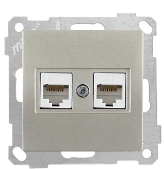 Mutlusan 2100 141 0183 Mek+Tuş Data Prizi 2*RJ45 CAT6E Titanyum