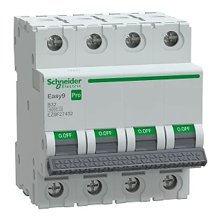 Schneider Electric EZ9F27432 Otomatik Sigorta, Easy9 Pro, 6kA, B-Eğrisi, 4-Kutup, 32A